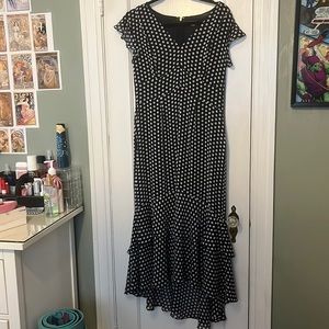 womens white and black dress